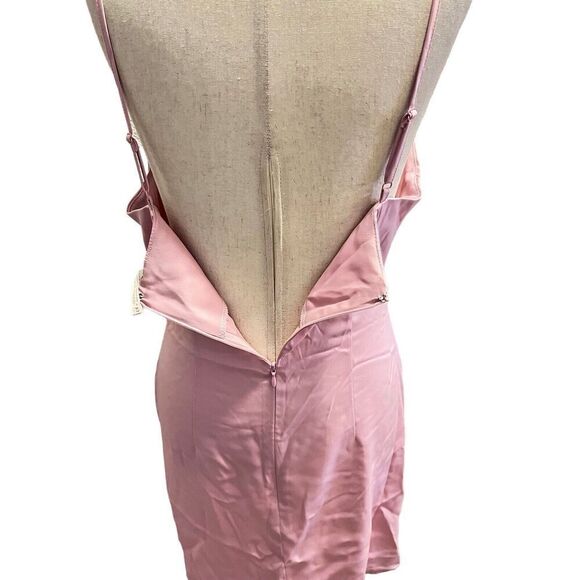 Urban Outfitters UO Mallory PINK Cowl Neck Slip Dress Adjustable Straps Size M - Picture 6 of 11